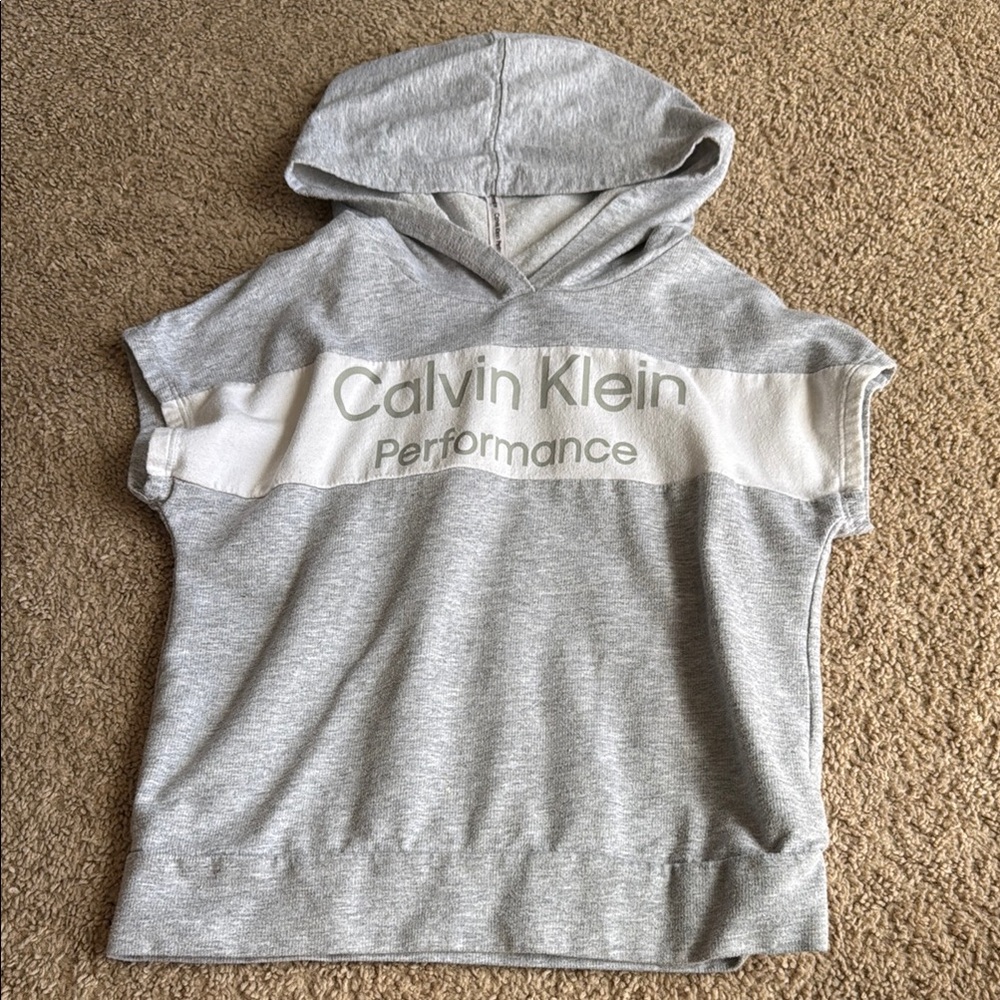 Calvin Klein Performance Gray Short-Sleeve Hoodie